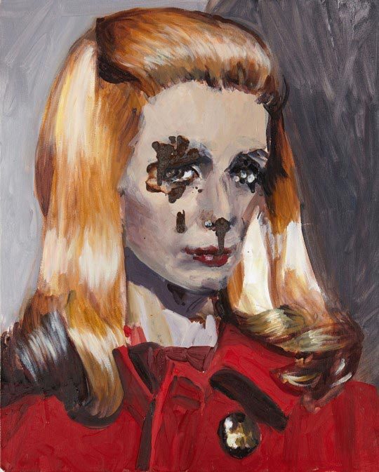 Dawn Mellor, Catherine Deneuve, 2005, Oil on canvas 