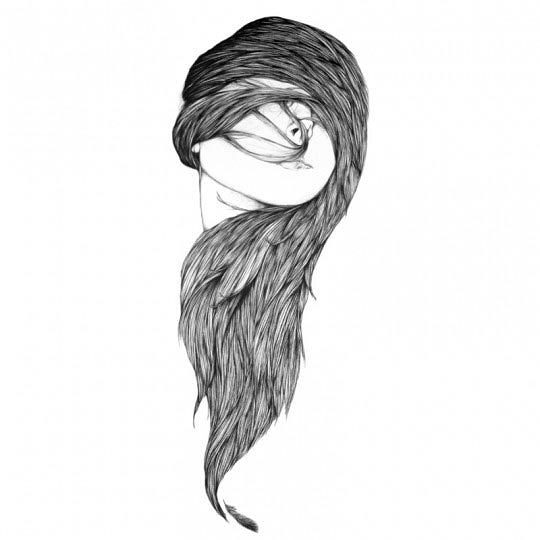 Hair and feather 1,Cheyenne illustration