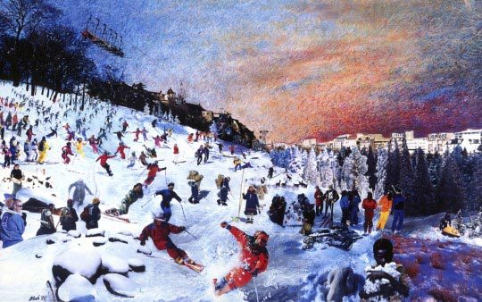 David Mach, 36 Views of Edinburgh Castle : Skiing, 1999 