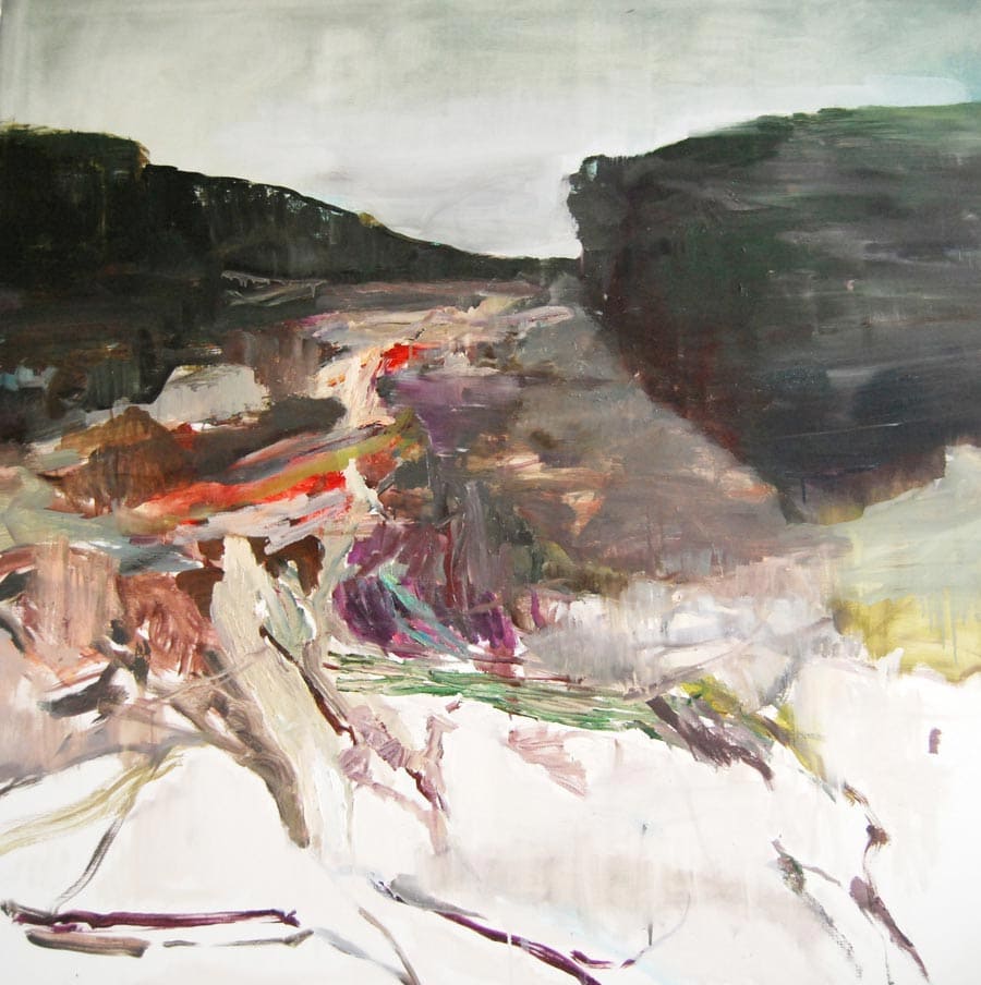 Edwige Fouvry, La colline, huile sur toile, 150x150 cm, 2012 