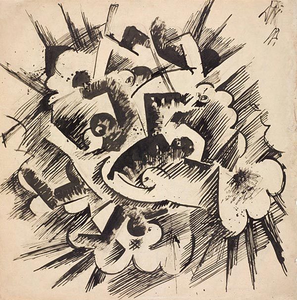 Otto Dix, Explosion, 1918