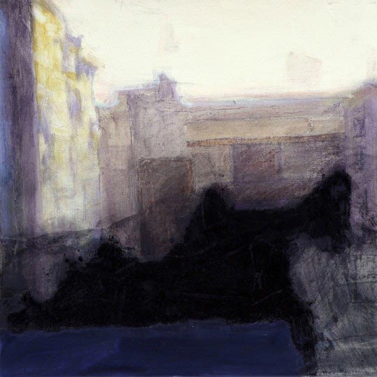 Marc Tanguy, Crépuscule, Rome, Huile sur toile, pastel. 50x50cm. Collection particulière. 2007