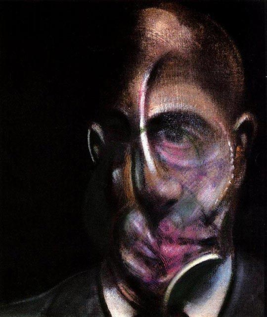 Francis Bacon, Portrait de Michel Leiris, huile sur toile, 1976 