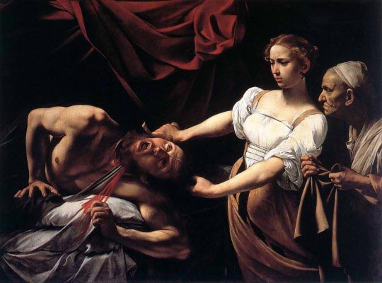 Caravaggio, Judith décapitant Holopherne, huile sur toile, 1598, 145x95cm 