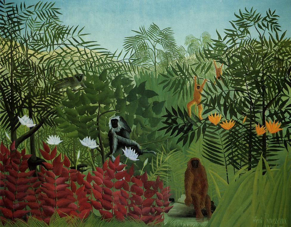 Henri Rousseau, Forêt tropicale avec singes et serpent