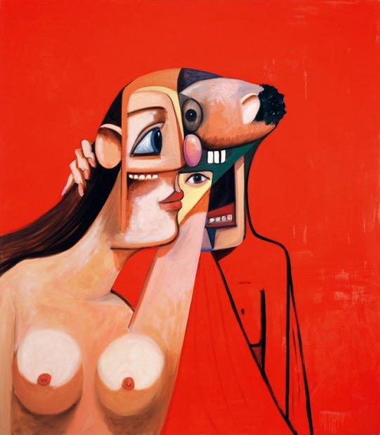 George Condo, Woman and man