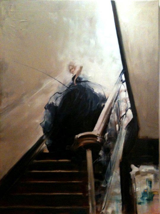 Nushka, Staircase to heaven, huile sur toile, 116x89 cm, 2012 