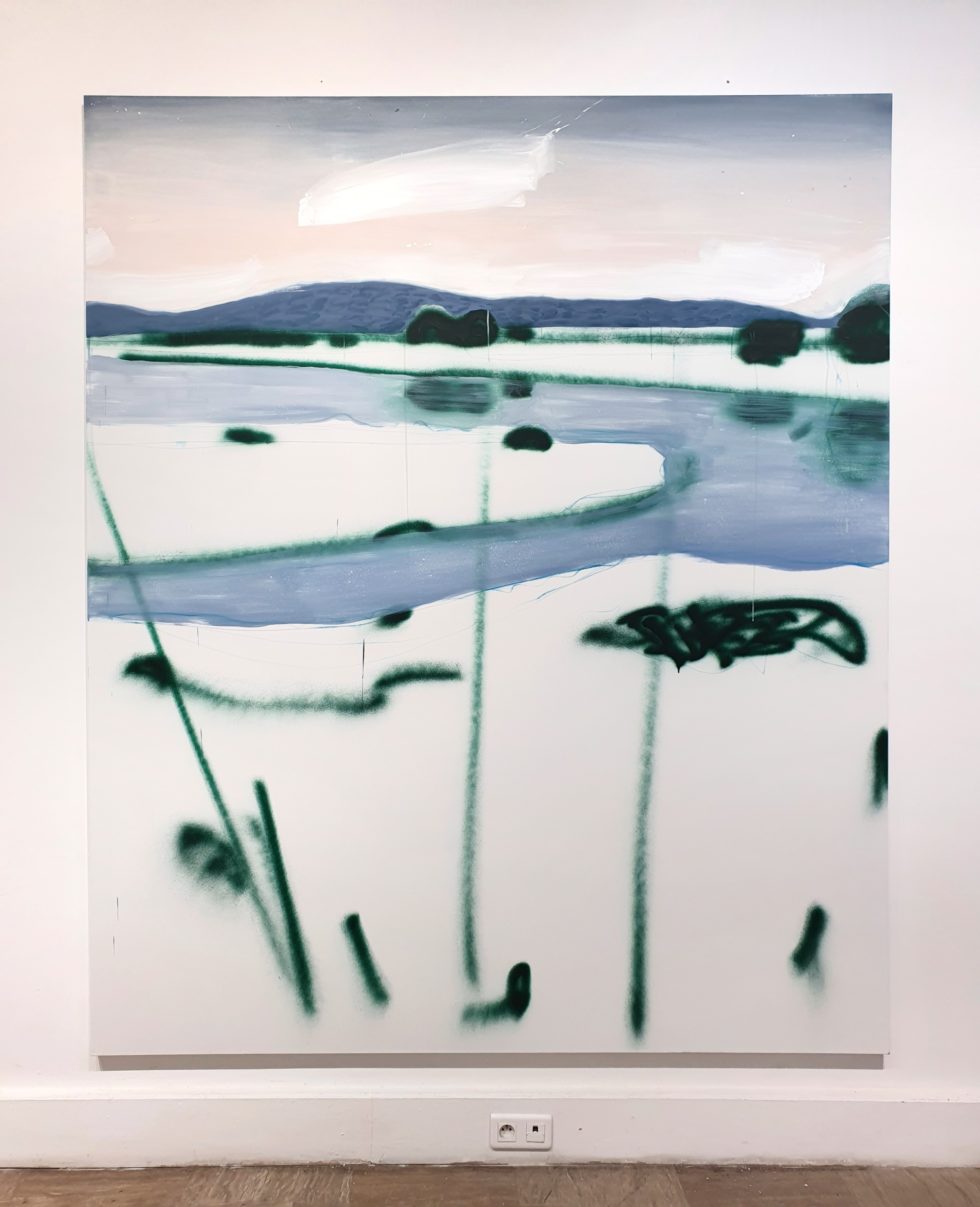 Lou Ros, Salin #1 2020, Acrylic pastel and spray on canvas, 200x240 cm
