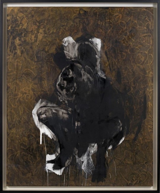Antony Micallef, The sitting reprobate, fusain, huile et acrylique sur toile, 163 x 132.5 cm