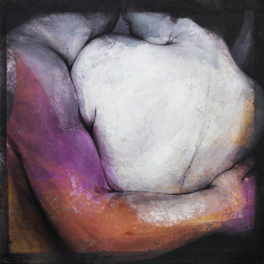 Etienne Gros, Approche au bras violet, acrylique sur toile, 130×130 cm ©