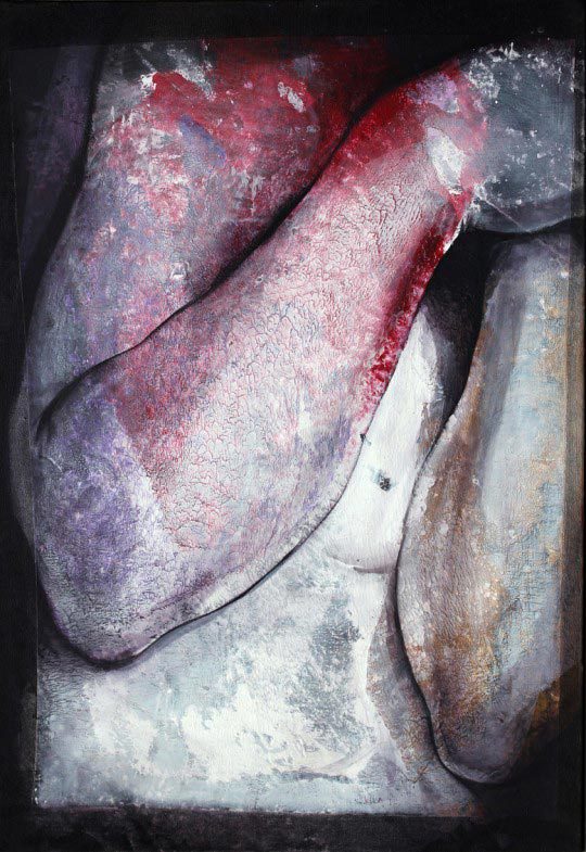 Etienne Gros, Sein blanc, acrylique sur toile, 73×50 cm ©