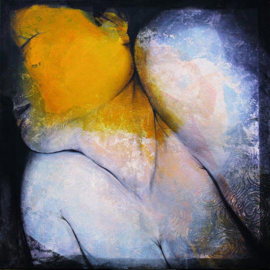 Etienne Gros, Joue jaune, acrylique sur toile, 100x100 cm ©