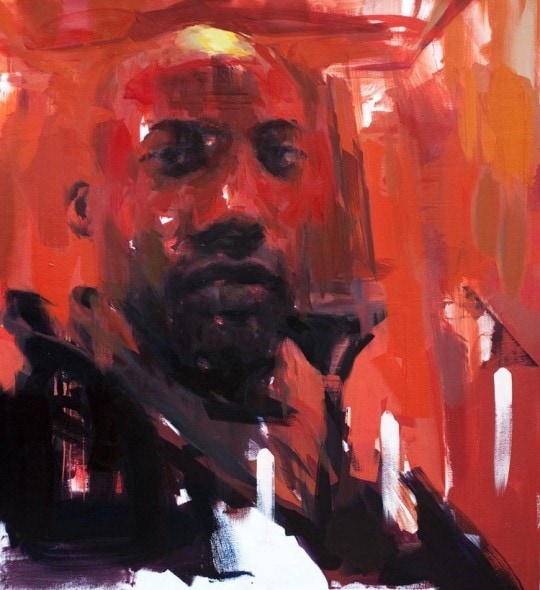 Jérôme Lagarrigue, série Self Portrait: Red Haze revisited