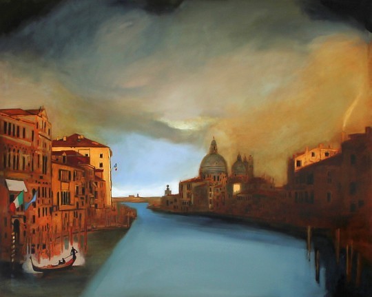 Michel Suret-Canale, Le Grand Canal à Venise et la Salute, vue du pont de l’Accademia