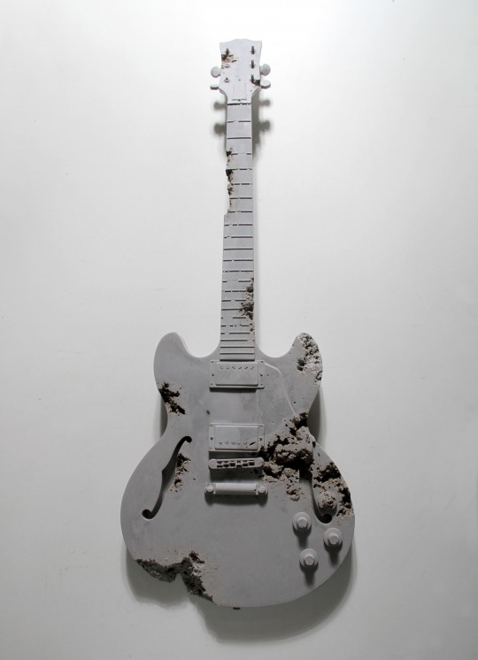 Daniel Arsham, Glacial Rock Eroded Hollow Guitar