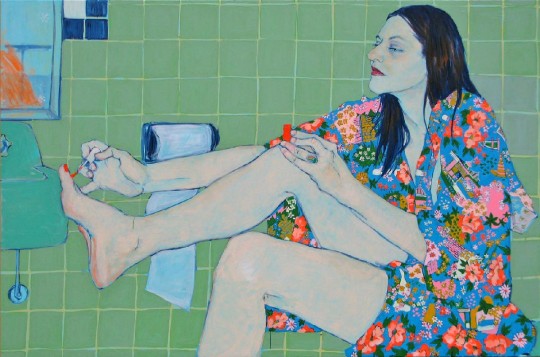 Hope Gangloff, Sara Vanderbeek in her bath closet