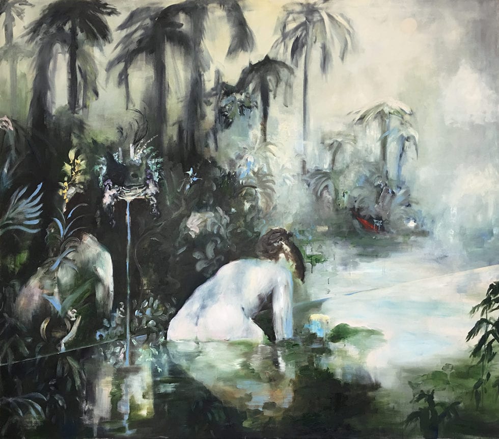 In a wilderness of heartbreak, Emeli Theander, huile sur toile, 150x170cm, 2019