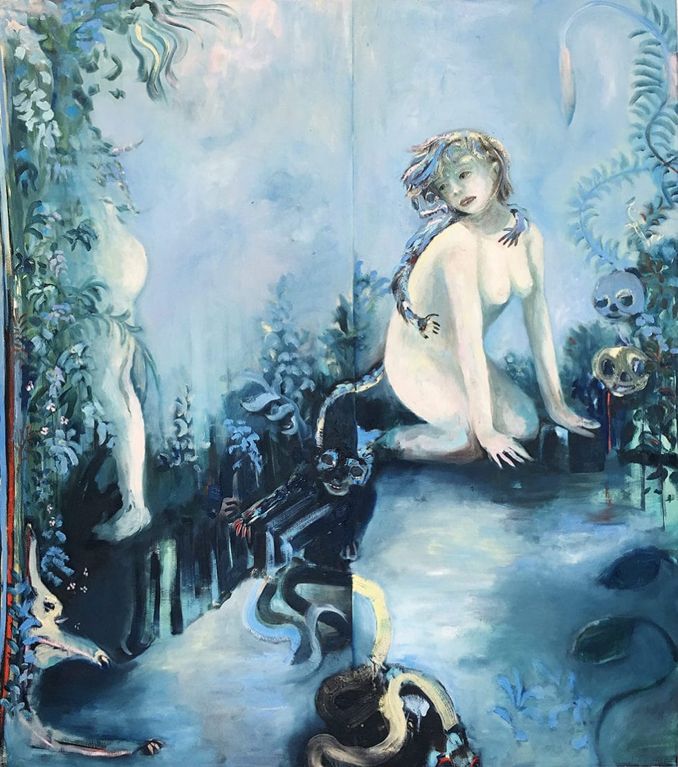 Longing for utopia, Emeli Theander, huile sur toile, 170x150cm, 2018