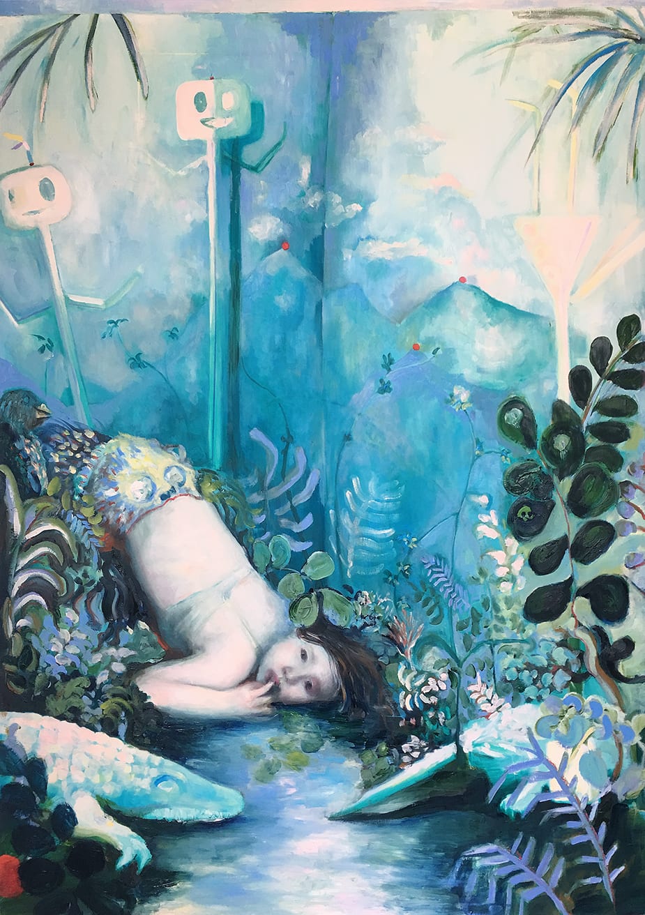 Sweet distress, Emeli Theander, huile sur toile, 160x140cm, 2019