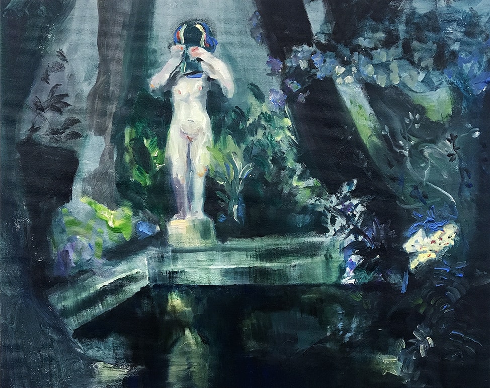 The Fountain, Emeli Theander, huile sur toile, 40x50cm, 2019