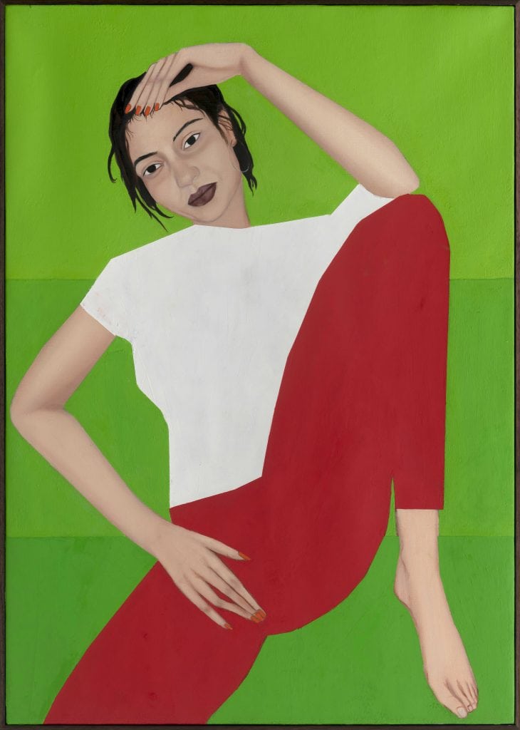 Dina, 92 x 65 cm, huile sur toile, 2019 © courtesy de la galerie THE PILL & Apolonia Sokol