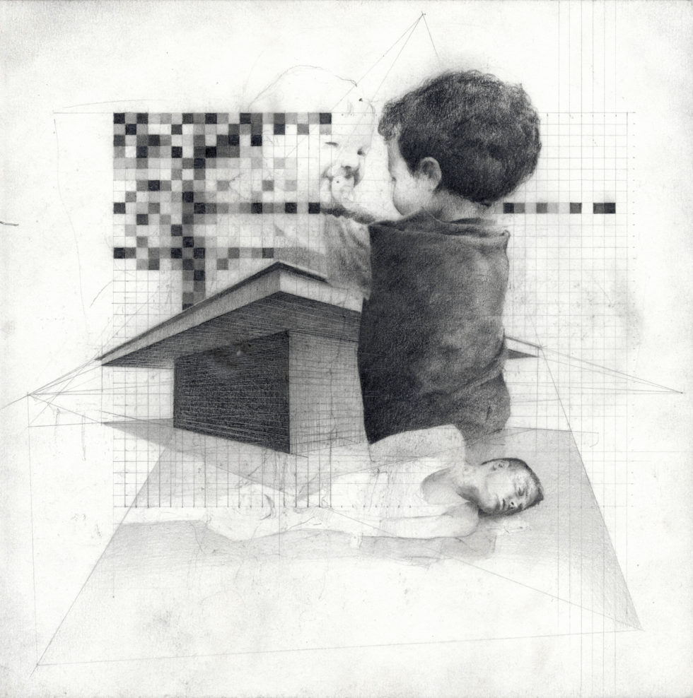 Pierre Coubeau aka FSTN, HOGAR 13, 2019 24,8x24,4 cm graphite sur papier ©