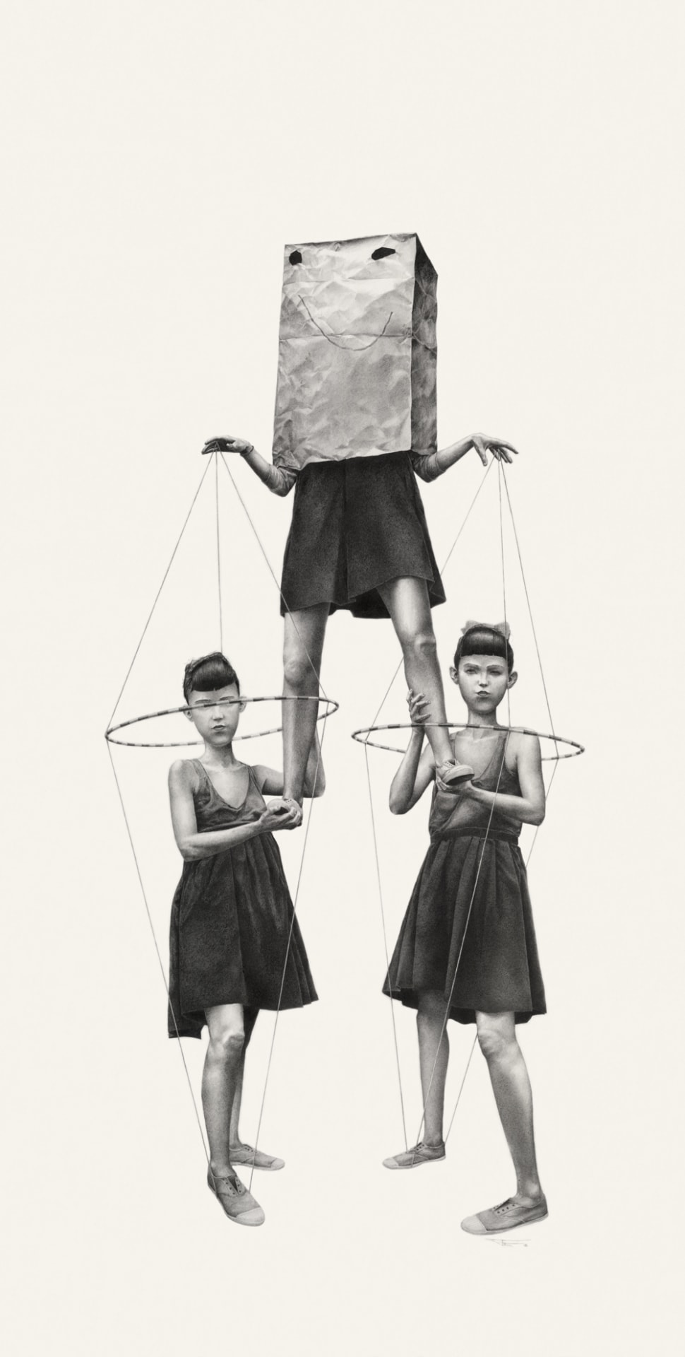 Pierre Coubeau aka FSTN, Joy She, 2018, 110x55cm graphite sur papier ©
