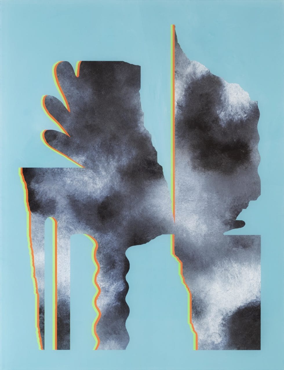 Marius Pons de Vincent, Philippe, huile sous verre, 90 x 70 cm, 2019