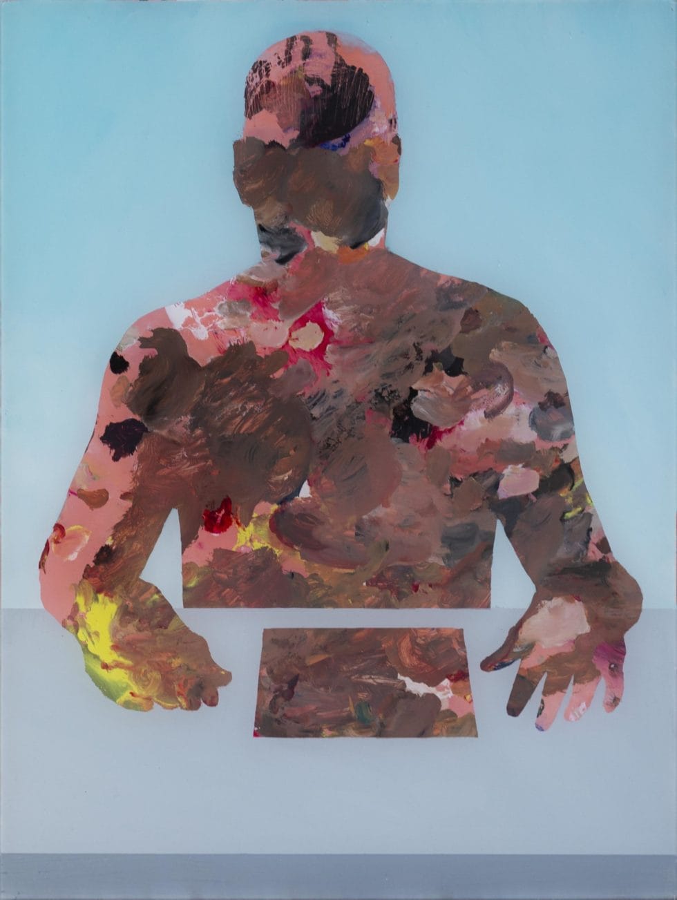 Marius Pons de Vincent, Sans titre, huile sous verre, 24 x 18 cm, 2019