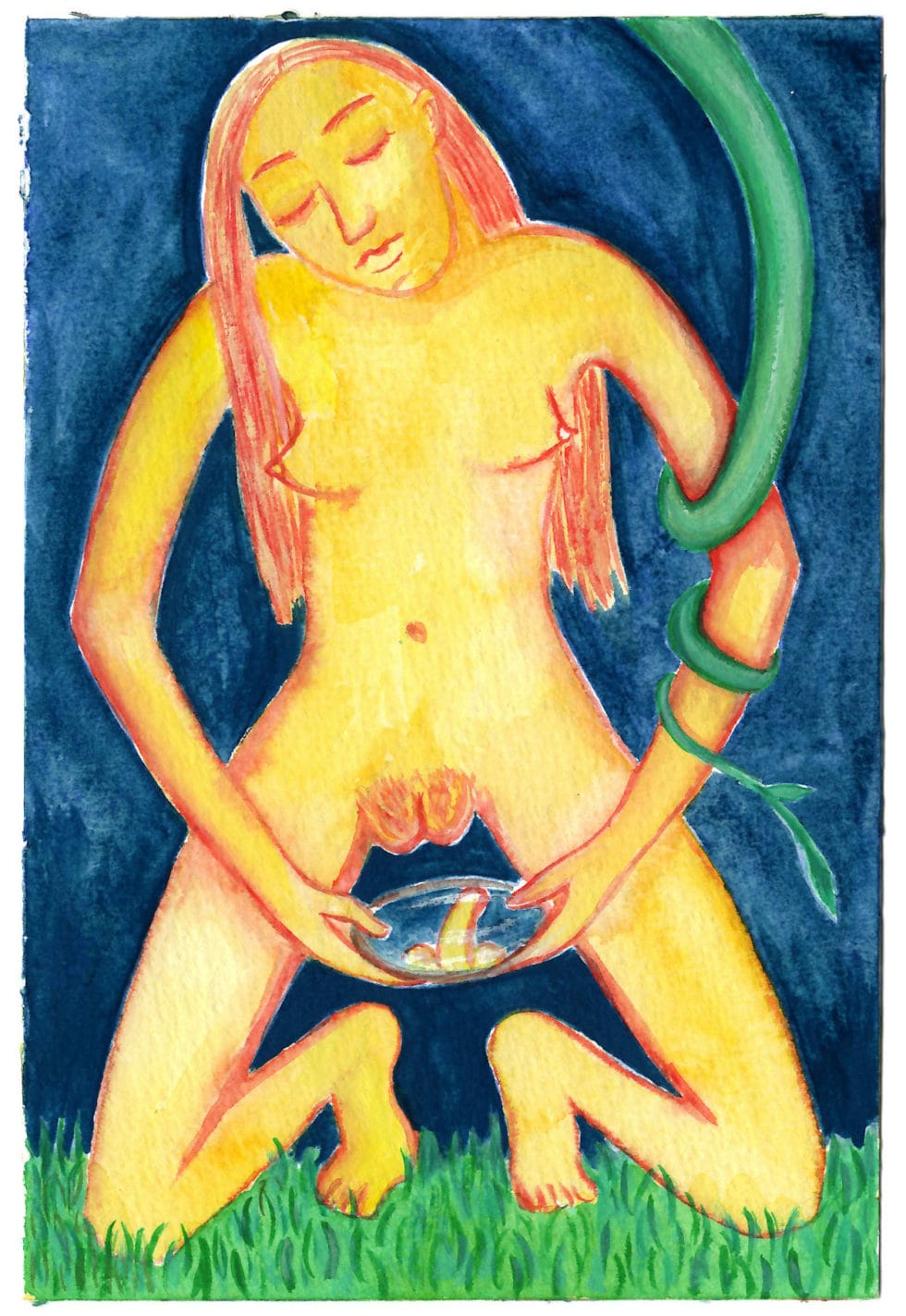 Cecilia Granara, trans.form, looking in the mirror, 2020, 61x46cm, aquarelle et gouache ©
