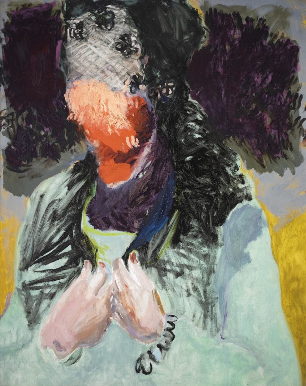 Gaël Davrinche, The disagreeing bridesmaid 2, huile sur toile, 200x160 cm, 2016